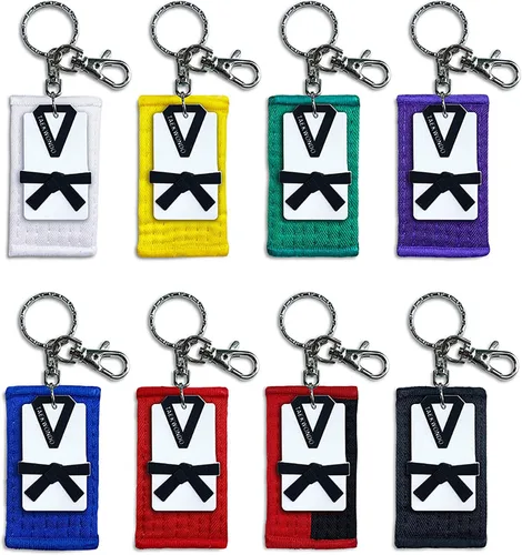 Vista 8 de Llavero de taekwondo con etiqueta de nombre, idea de regalo pensada de calidad prémium para estudiantes y profesores de artes marciales