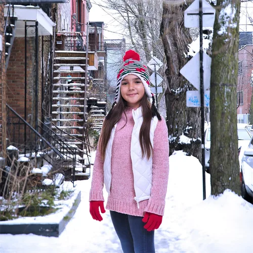 Vista 3 de Polar Wear Girls Hat & Glove Sets-Kids Cold Weather Winter Accessories-Childrens pom pom Hat sets-Big Girls 2 Pc Beanie Sets