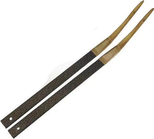 Vista 5 de Arco recurvo tradicional de tiro con arco para caza, arco largo hecho a mano para disparar, arco de caballo mongol de madera, 30-50 libras