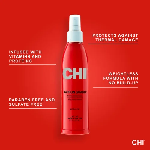 Vista 5 de CHI Plancha plana de cerámica original para alisar el cabello, alisador de cabello modelo profesional de salón y spray de protección térmica