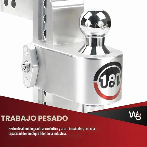 Vista 3 de Weigh Safe Soporte de bola de enganche de remolque ajustable, enganche de caída ajustable de 6 pulgadas para receptor de 2 pulgadas con 2 piezas