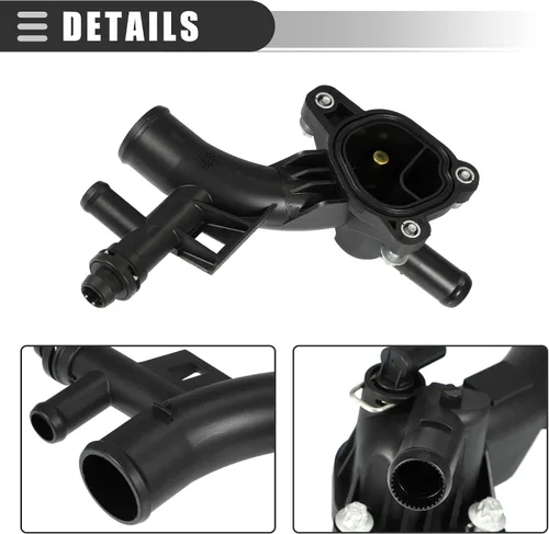 Vista 4 de Motoforti Salida de agua para carcasa del refrigerante del motor, manguera de refrigerante del motor, para Chevrolet Cruze 2011-2016, caucho ABS