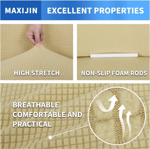 Vista 4 de MAXIJIN Funda elástica para silla con brazos, 1 pieza para sofá o silla de estar, funda antideslizante (31-46 pulgadas), protector de muebles que se