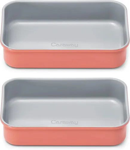 Vista 48 de Caraway Molde rectangular pequeño antiadherente de 9" x 6.5", no tóxico, sin PTFE ni PFOA, núcleo de acero aluminizado, bandeja para hornear