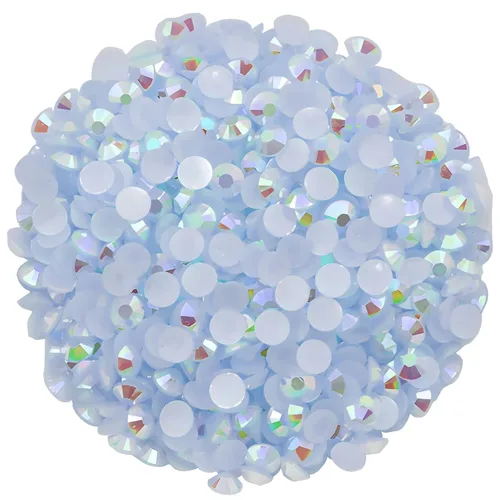 Vista 21 de 4500 diamantes de imitación SS6 de 0.079 in AB con parte trasera plana para uñas, manualidades, gemas redondas de brillo, cristales para bricolaje