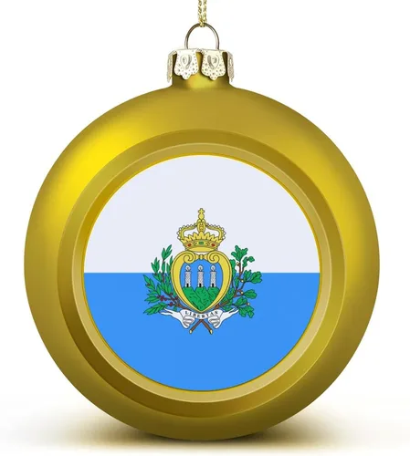 Vista 20 de Adornos de bolas de Navidad con bandera de Corea del Sur para Navidad, bolas de Navidad de estilo dorado para decorar 1 unidad