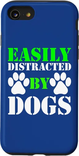 Vista 18 de Easily Distracted by Dogs for Puppy Dog Lover Funny Dog Paw Case for iPhone 16
