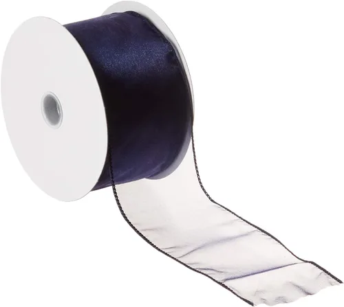 Vista 53 de Homeford Cinta de gasa transparente con borde con alambre, 25 yardas (1-1/2 pulgadas, belleza)