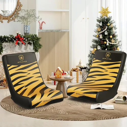 Vista 8 de GTPLAYER Silla mecedora de suelo para juegos – Sillas de juego rodantes con limitador de ángulo, asiento de suelo oscilante para jugadores, compacta