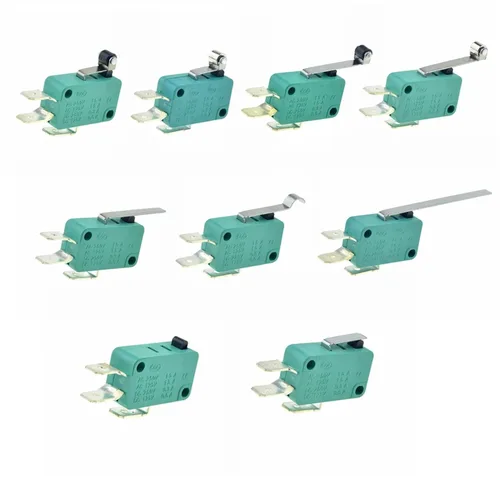 Vista 2 de Micro Interruptores de límite Micro 16A 250V 125V NO+NC+COM 0.248 in 3 pines SPDT Micro interruptor 1.102 in 2.047 in Arc Roller Palanca Interruptor