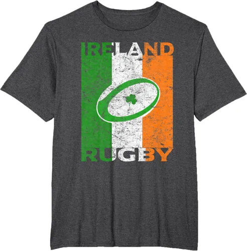 Vista 20 de Camiseta de rugby irlandés con la bandera de Irlanda, regalo vintage Negro