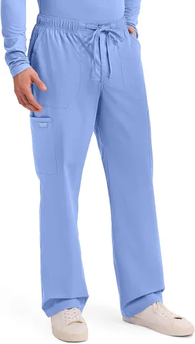 Vista 5 de Cherokee Scrubs for Men Tapered Leg Cargo Scrub Pants with Zip Fly, 5 Pockets Elastic Waist 2-Way Stretch & Easy Care WW190