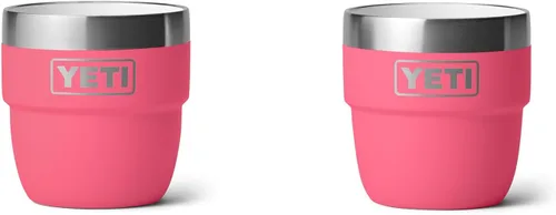 Vista 24 de YETI Rambler - Vaso apilable de 4 onzas, acero inoxidable, taza de café/espresso aislada al vacío, 2 unidades Blanco