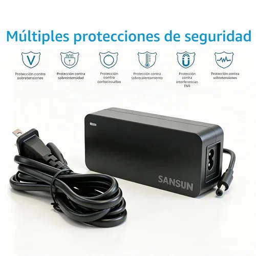 Vista 2 de Fuente de alimentación de 12 V 5 A, CA 120 V a CC 12 V convertidor de conector de 0.217 x 0.083 in, controlador LED de 12 voltios, adaptador