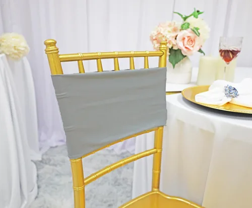 Vista 24 de (10 bandas elásticas de elastano de 7 x 13 pulgadas, de doble capa, lazos elásticos de licra para silla, lazos para bodas, fiestas, banquetes