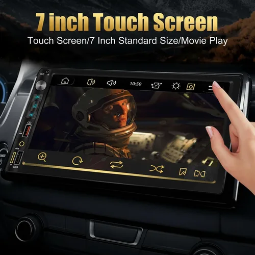 Vista 7 de Estéreo de coche doble DIN con pantalla táctil IPS HD de 7 pulgadas, compatible con Apple Carplay y Android Auto, cámara trasera gran angular