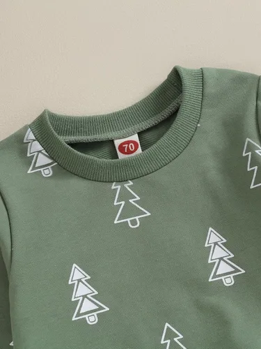 Vista 3 de Engofs Conjunto de sudadera de manga larga para bebé niño y niña, 2 piezas, sudadera de manga larga para otoño e invierno