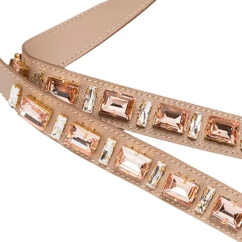 Vista 2 de Prada Cuero Saffiano Crystal Mujer Blush Rosa Correa 1TY006, Beige
