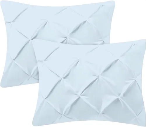 Vista 21 de Kotton Culture Juego de 2 fundas de almohada plisadas de 24 x 24 pulgadas, fundas de almohada decorativas, 100% algodón egipcio de 600 hilos, aptas