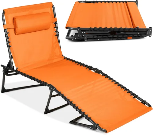 Vista 11 de Best Choice Products - Tumbona para patio reclinable, plegable, portátil para exteriores, con 8 posiciones, asas, capacidad de 300 libras