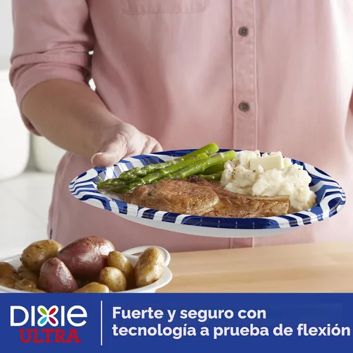 Vista 4 de Dixie Platos de papel ultra grandes, 10 pulgadas, 172 unidades (4 paquetes de 43 platos), 3 veces más fuertes, resistentes, aptos para microondas, a