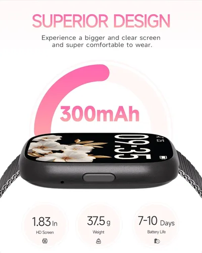 Vista 7 de TOOBUR Reloj inteligente para mujeres y hombres, Alexa integrado, responder/hacer llamadas, reloj de seguimiento de actividad física de 1.83