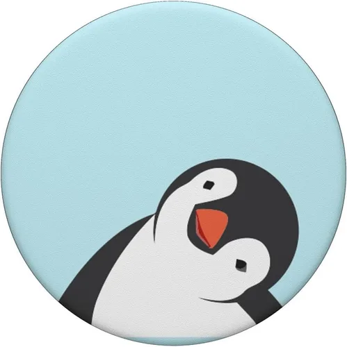 Vista 3 de Lindo Pingüino Cara Azul Regalos Para Pingüinos Amante PopSockets Swappable PopGrip