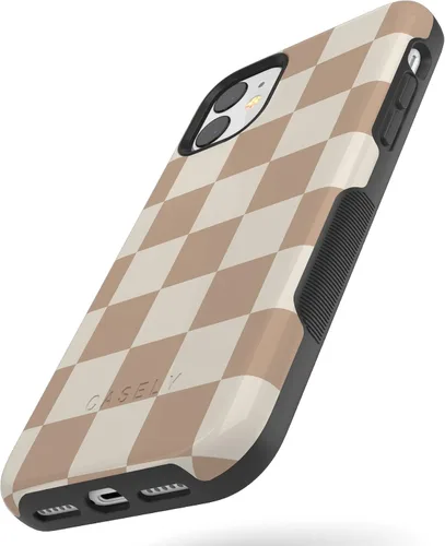 Vista 6 de Funda para iPhone 11 Casely Verificación de ajuste Funda neutra de cuadros en tablero