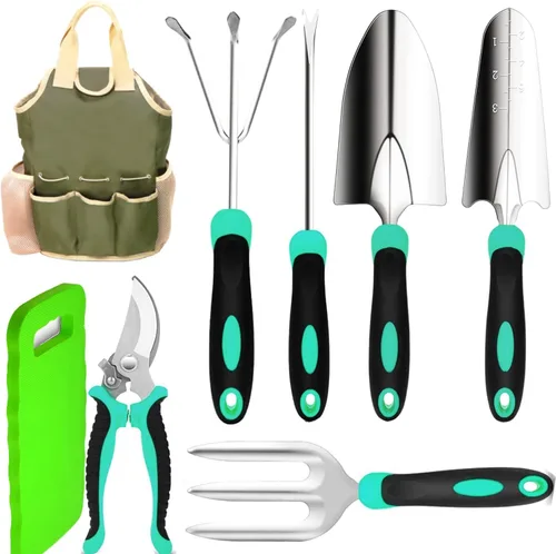 Vista 5 de Herramientas de jardinería - Herramientas de jardín de acero inoxidable regalos de jardinería para mujeres pala paleta tenedor rastrillo guantes