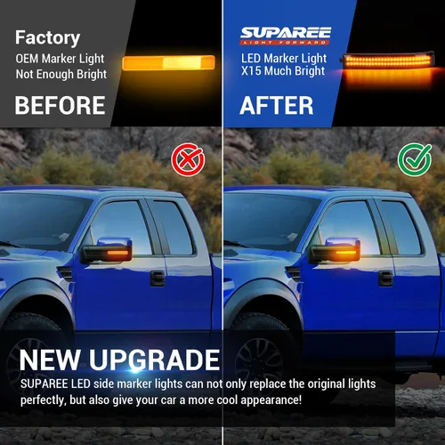 Vista 3 de SUPAREE Luces LED Switchback de Señal de Giro para Espejo Lateral Compatibles con Ford F150 2009-2014 2010-2014 Raptor, Lente Ahumado Ámbar