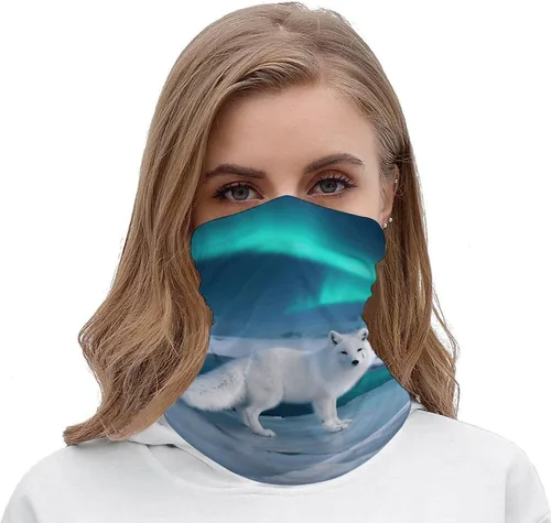 Vista 5 de Arctic Fox Neck Gaiter Breathable & Moisture-Wicking Face Mask Bandana Balaclava Sun Protection Face Cover Scarf Lightweight Seamless Design for