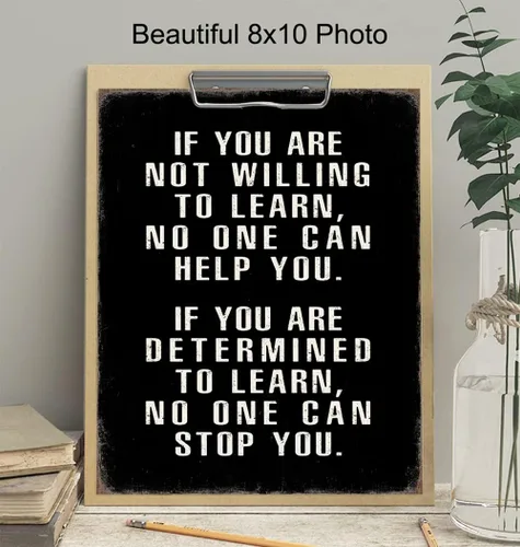 Vista 3 de Arte de pared motivacional – Póster motivacional de arte de pared y decoración de oficina – Decoración de pared con citas positivas – Regalos