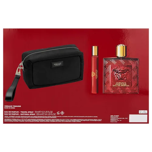 Vista 4 de Versace Eros Flame - Set de regalo de 3 piezas para hombre (3.4 onzas Eau De Parfum Spray + Eau De Parfum Spray de 0.34 oz + bolsa)