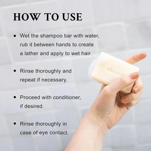 Vista 4 de Davines Cleansing Bar, Solid Cleansing Shampoo Bar, Body Wash Bar, Packed in 100% FSC Paper Wrapper, Recyclable, and Aluminium Case Holder