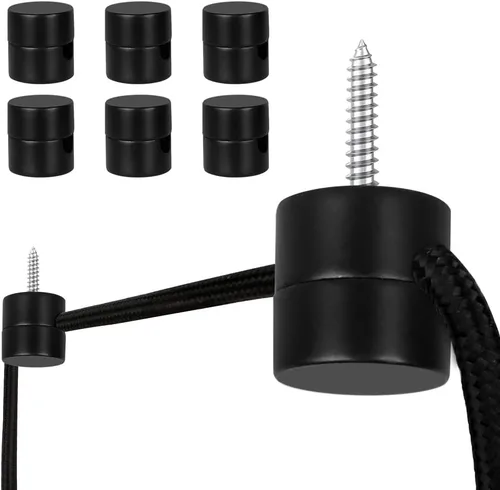 Vista 11 de Paquete de 3 Ganchos de Metal Swag para Luces Colgantes de Techo, Gancho de Luz Colgante para Lámpara, Ganchos de Techo Negros, Ganchos de Pared