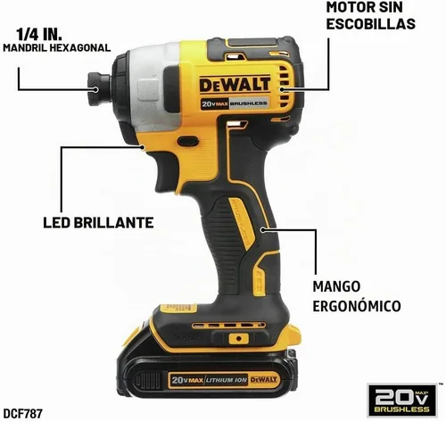Vista 5 de DeWalt DCK277C2 - Juego de brocas compactas sin escobillas y impacto (20 V)