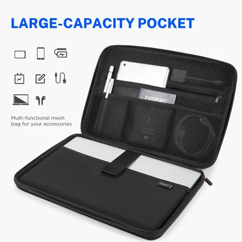 Vista 2 de NIDOO Funda de transporte para laptop de 13.3 pulgadas, bolsa de computadora de 14 pulgadas, funda protectora rígida a prueba de golpes, funda