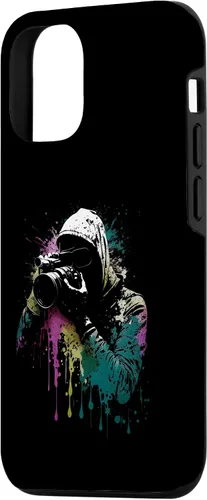 Vista 2 de iPhone 15 Fotógrafo con cámara reflex Splash Art Photography Case