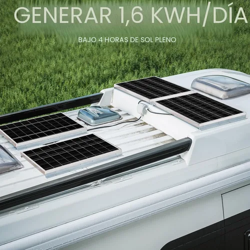 Vista 3 de ECO-WORTHY Kit de panel solar premium de 400 vatios y 12 voltios: 4 piezas de panel solar de 100 W + controlador de carga MPPT de 40 A + módulo