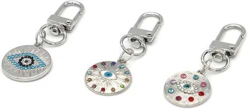 Vista 2 de Evil Eye Keychains Set Car Key Ring Bag Purse Keychains Good Luck Amulet protection Charm Keychains for Women Men