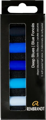 Vista 4 de Rembrandt Juego de micro pastel suave, medias barras de 5 piezas, Siennas quemadas Half-Stick Pastels Set for Smooth Color Transfer, High