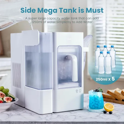 Vista 12 de Gevi Adella Nugget - Máquina de hielo con tanque de agua lateral de 1 galón