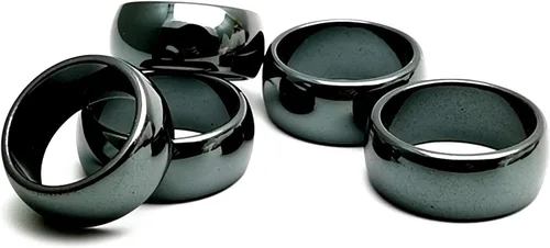Vista 35 de Morchic - Anillos unisex de piedras de hematita, para equilibrar ansiedad, chakra raíz, (paquete de tamaños mixtos)