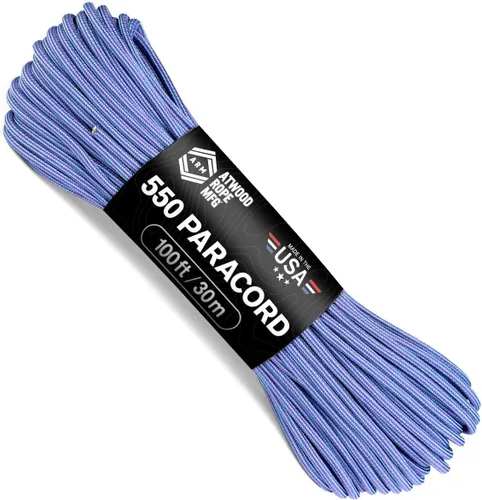 Vista 17 de Atwood Rope MFG Cuerda de paracaídas de nailon 550 que cambia de color, 100 pies, 7 hebras, equipo de supervivencia exterior, fabricado en Estados