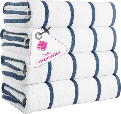 Vista 38 de CASA COPENHAGEN Bella - Juego de toallas de 6 piezas, color gris a rayas, 21.16 oz/m², 2 toallas de baño, 2 toallas de mano y 2 toallas pequeñas
