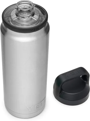 Vista 8 de YETI Rambler - Botella de 26 oz, aislada al vacío, de acero inoxidable con tapa Chug, color negro
