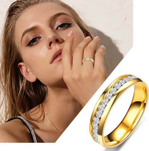 Vista 4 de Anillos de boda de acero de titanio de 0.39 pulgadas (0.236in), anillos de boda para mujer, anillos esmerilados, anillos geométricos, tamaño 6 a 13