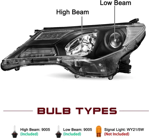 Vista 2 de JSBOYAT Conjunto de faros halógenos para Toyota RAV4 2013-2015
