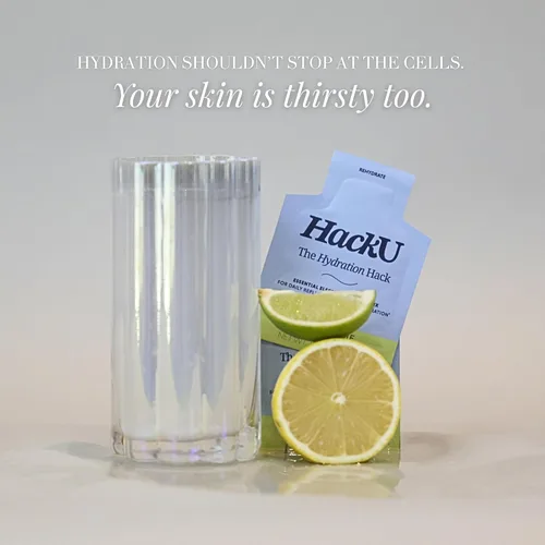 Vista 8 de HackU Hydration Hack - Paquetes de hidratación de electrolitos y piel – Mezcla de bebida sin azúcar, sin hinchazón con magnesio, ácido hialurónico