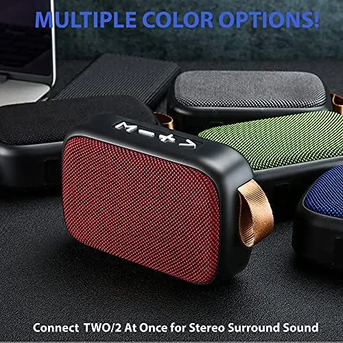 Vista 4 de Altavoz compatible con su Xiaomi Poco X3 Pro Diseño de tela 3W Playtime 6H Interior, Viaje al aire libre (rojo)